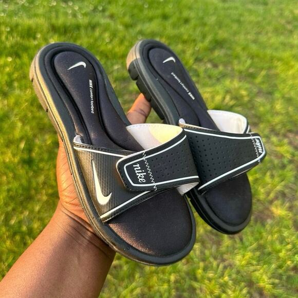 Nike Comfort Footbed Sandals Women's Size 5 Black Slides - Picture 8 of 14